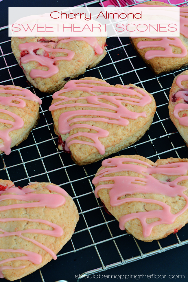Cherry Almond Sweetheart Scones | Perfect for your sweetheart's breakfast!