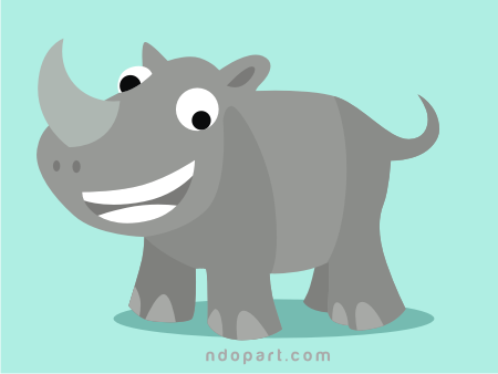 Download Vector: Rhinoceros Cartoon