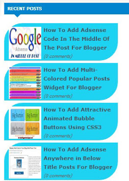  5 Type of Recent Post Widget Blogger Widgets/Gadgets