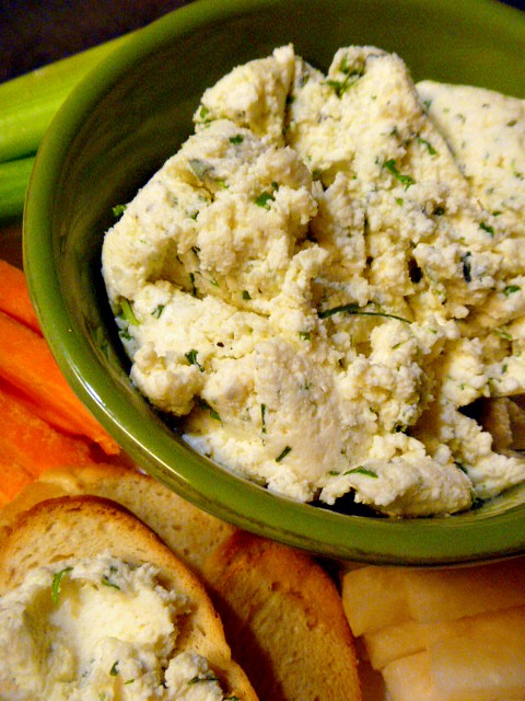 Herbed Ricotta and Parmesan Spread - perfect as an appetizer for game day or a holiday party. Slice of Southern