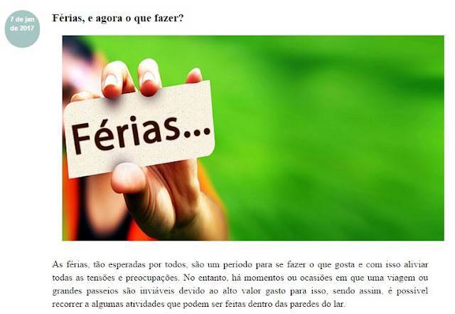 Féria e agora o que fazer?
