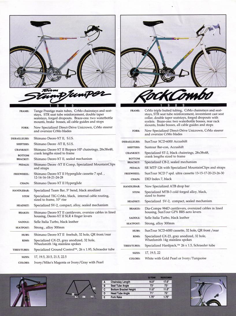 CATALOGUES SPECIALIZED SPECIALIZED 1989