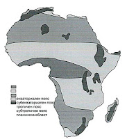 Схема на климатичните пояси в Африка