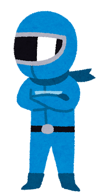 戦隊もののキャラクターのイラスト（ブルー）