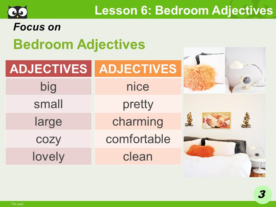 YOKITALK Grade 51 Unit 5 Lesson 6 Bedroom Adjectives