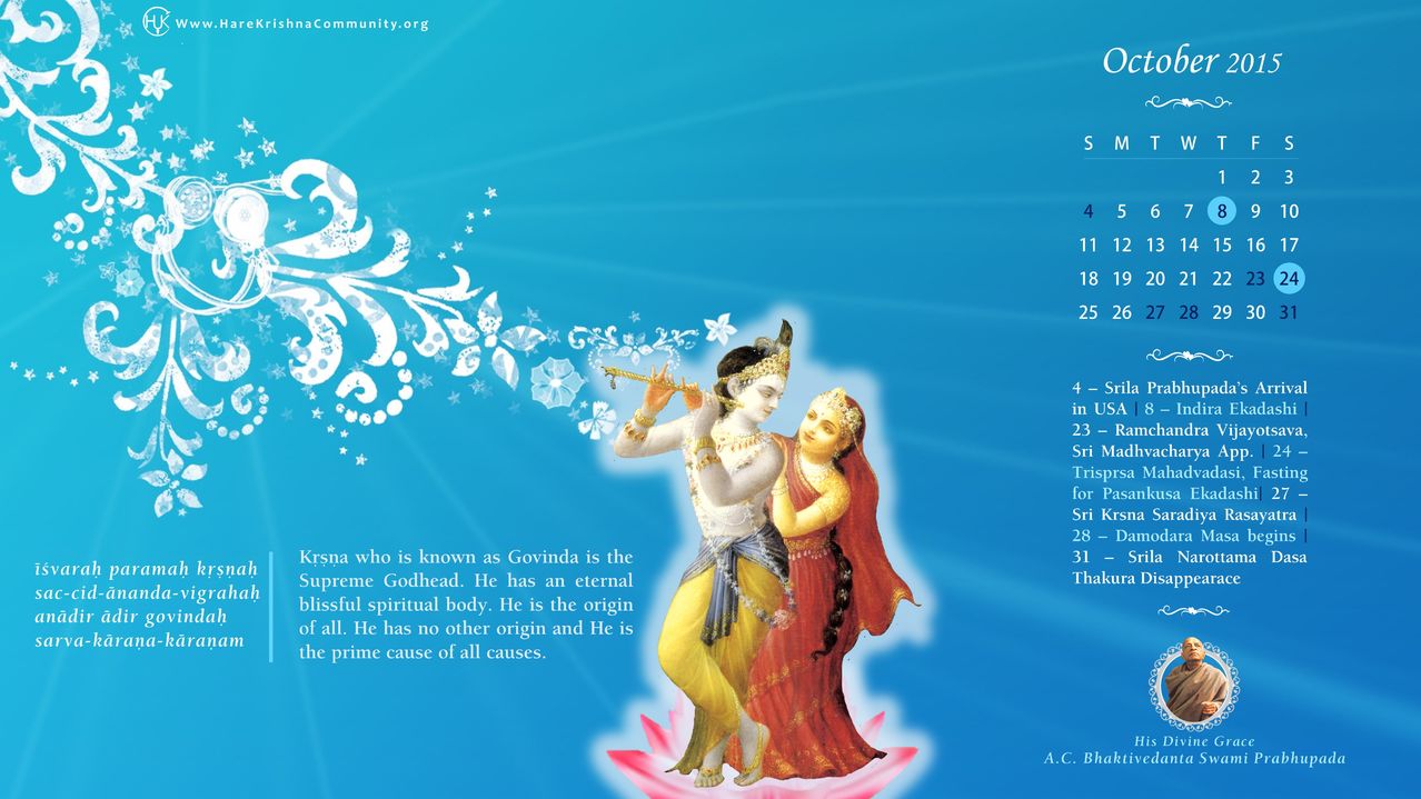Hare Krishna Community Jaipur: Vaishnava Calendar OCTOBER 2015