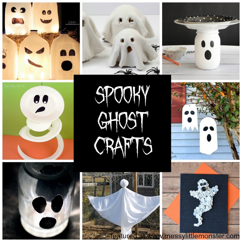 12 spooky halloween ghost crafts for kids. These easy halloween craft ideas would make great decor for a halloween party!