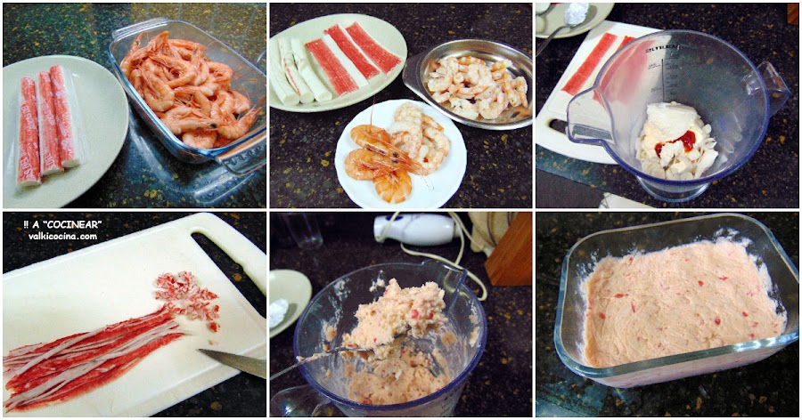 Paté de gambas y palitos de cangrejo