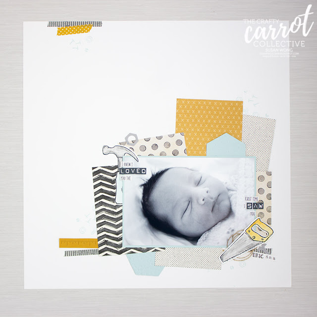 Nailed It Baby Scrapbook Page - Susan Wong for The Crafty Carrot Co.