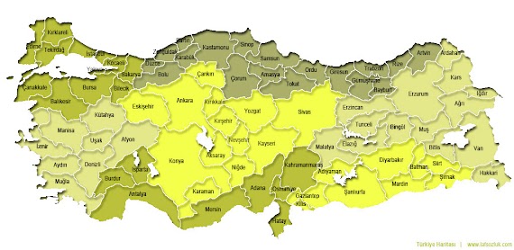 (En iyi seçim) Türkiye Haritası Bölgeler Boyama