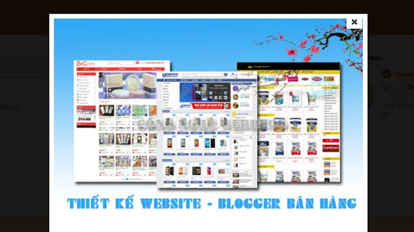 Popup Quảng cáo giữa màn hình cho website, blogspot kiểu 1