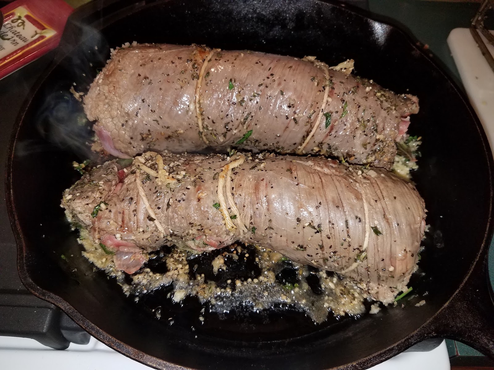 Cuisine de Michelle Rolled Flank Steak Prosciutto and Basil