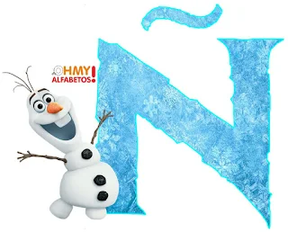 Alfabeto de Olaf de Frozen Sonriendo.