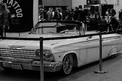 Close-up of a tattoo being inked at the expo