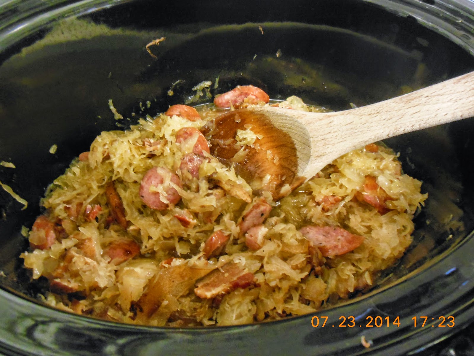 Sauerkraut and Kielbasa, a slow cooker recipe