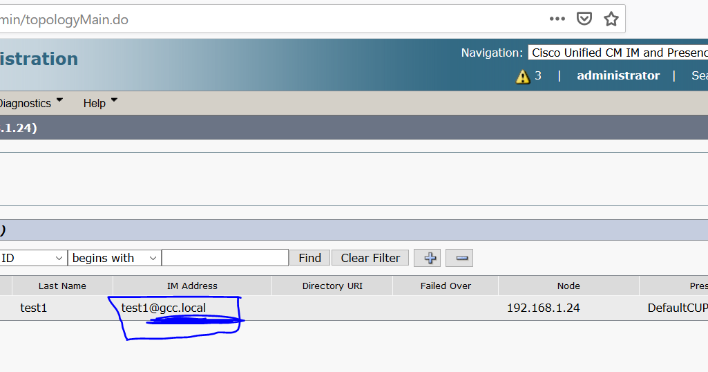 NetSysHorizon How to change the default domain on IM and Presence