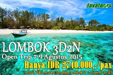 Paket tour murah Lombok promo 2015 pesawat