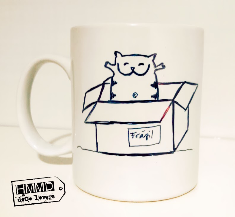 Tazas para empezar el día con buen humor, mensajes positivos, buen rollo, desayuno con humor, Hoy ando tan positivo que parezco un protón, Hoy seré más feliz que un gato en una caja, HMMD ,handmademaniadecor. Funny mugs, happy breakfast, breakfast in a good mood
