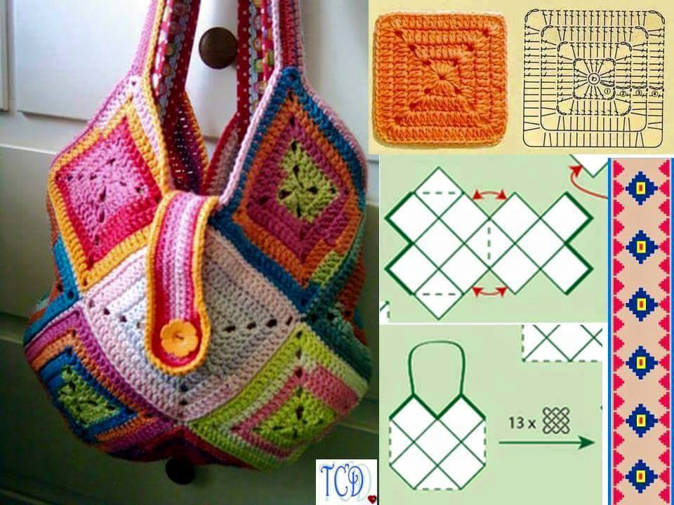 ergahandmade 15 Crochet Bags + Diagrams