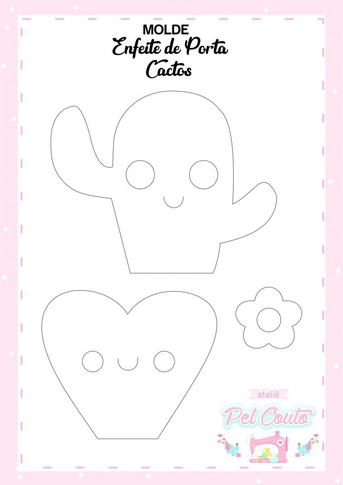 Cactos com molde para imprimir