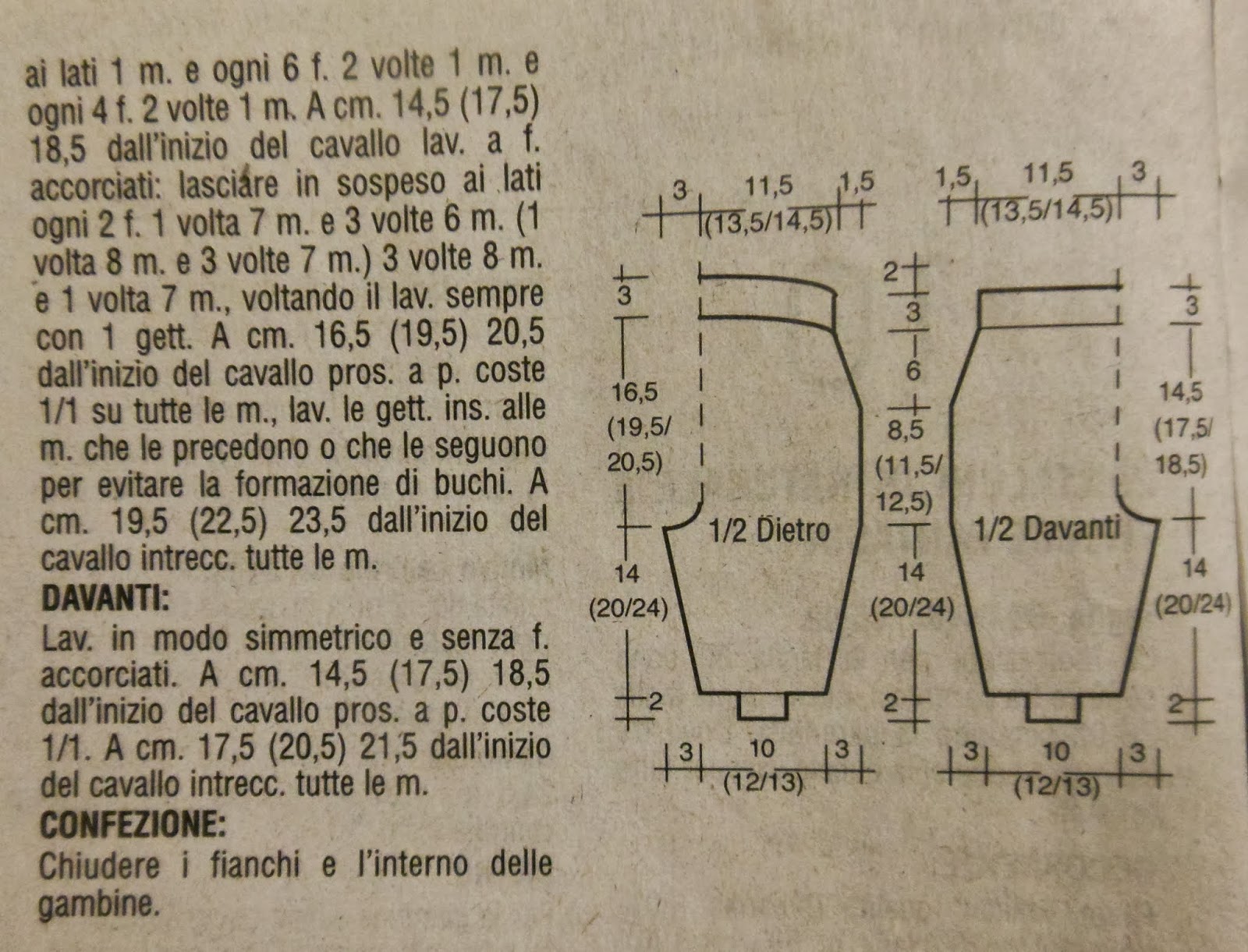 Pantaloni per bimbi piccoli diventano per bimbi grandi