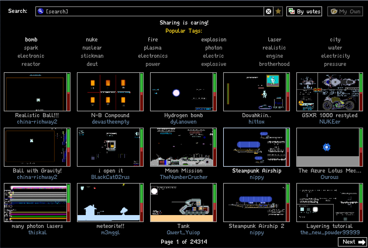 Безымянный блог The Powder Toy небольшой гайд для новичков