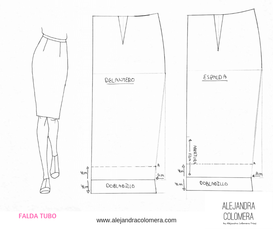 refrigerador estanque licencia Patrón falda tubo - Alejandra Colomera | Acf Studio