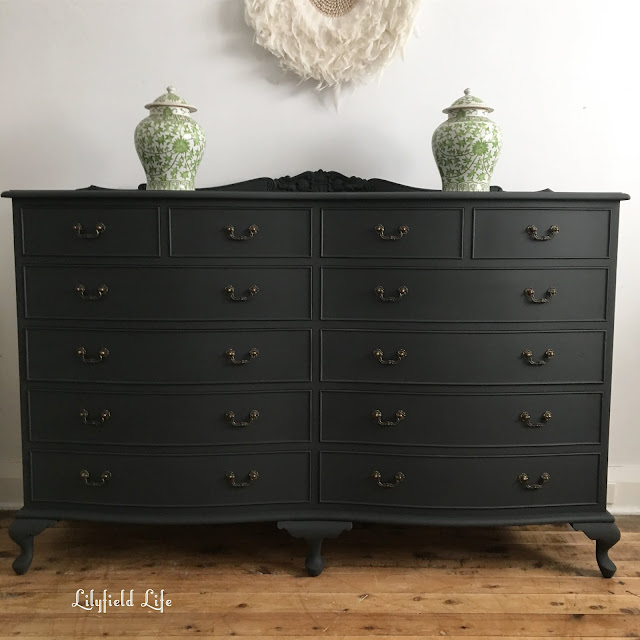 black french drawers painted in ASCP Graphite Lilyfieldlife