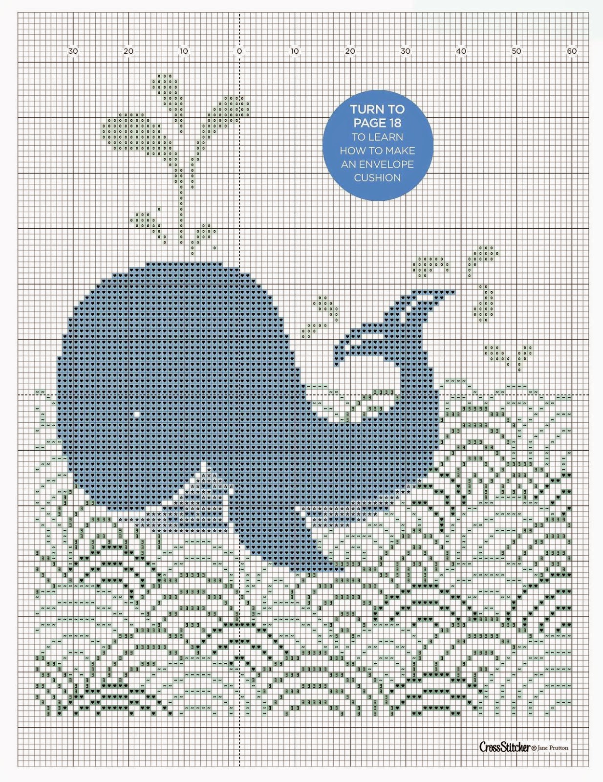 Схема вышивки крестом кит