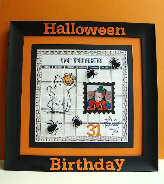 Serendipity Stamps Ghost With Pumpkin Halloween Birthday frame wall art