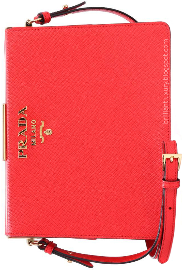 Brilliant Luxury ♦ Prada Saffiano red leather shoulder bag