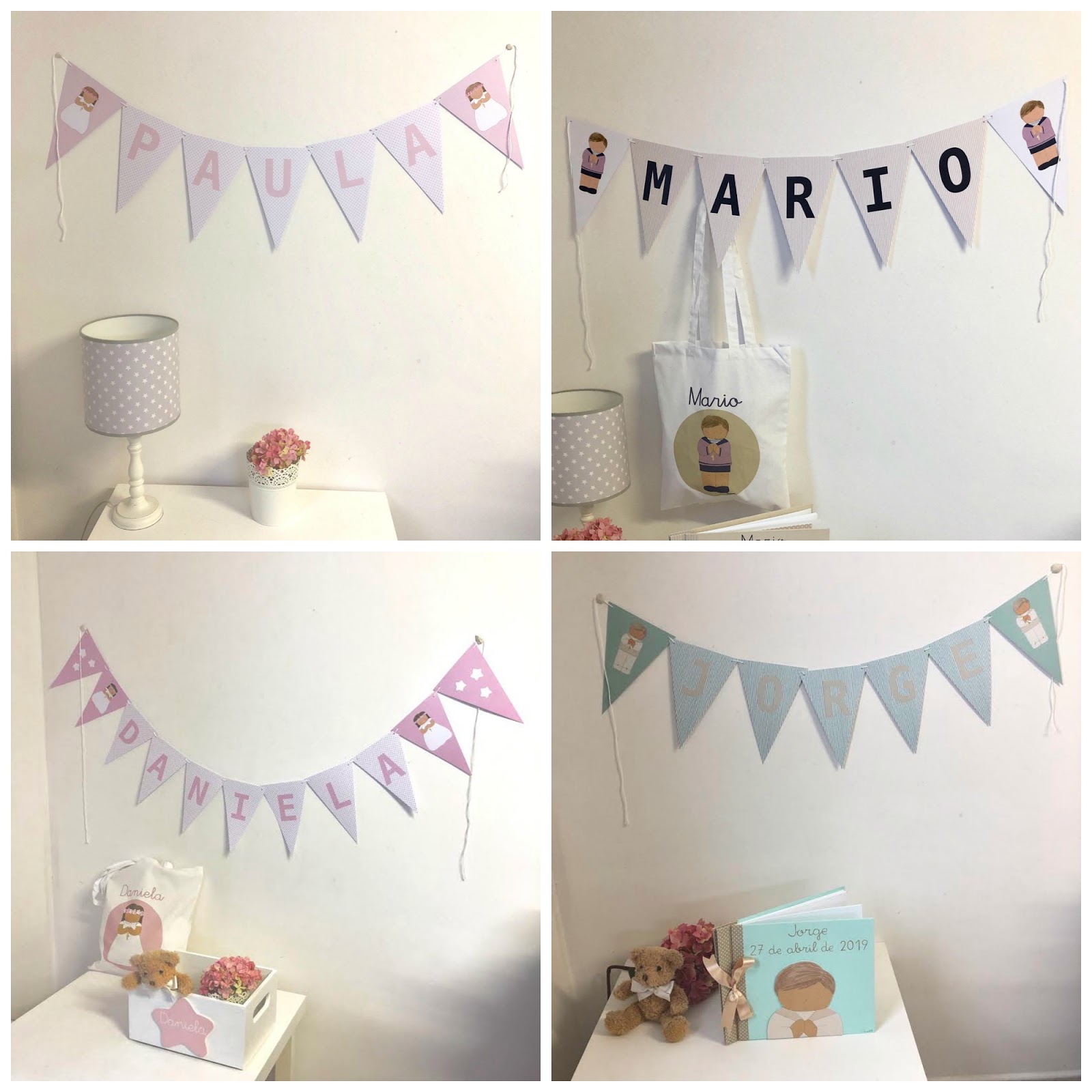 Banderines personalizados para PRIMERA COMUNIÓN