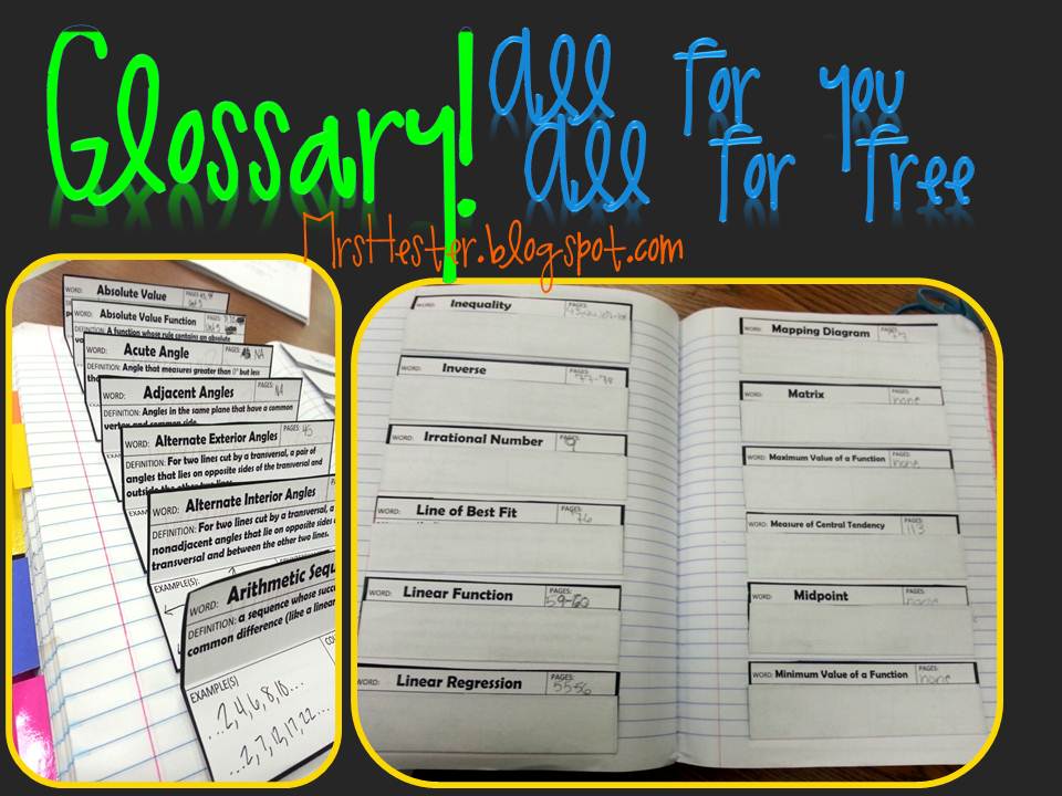 Mrs Hester s Classroom Glossary FREEBIE  Mrs Hester s Classroom Glossary FREEBIE