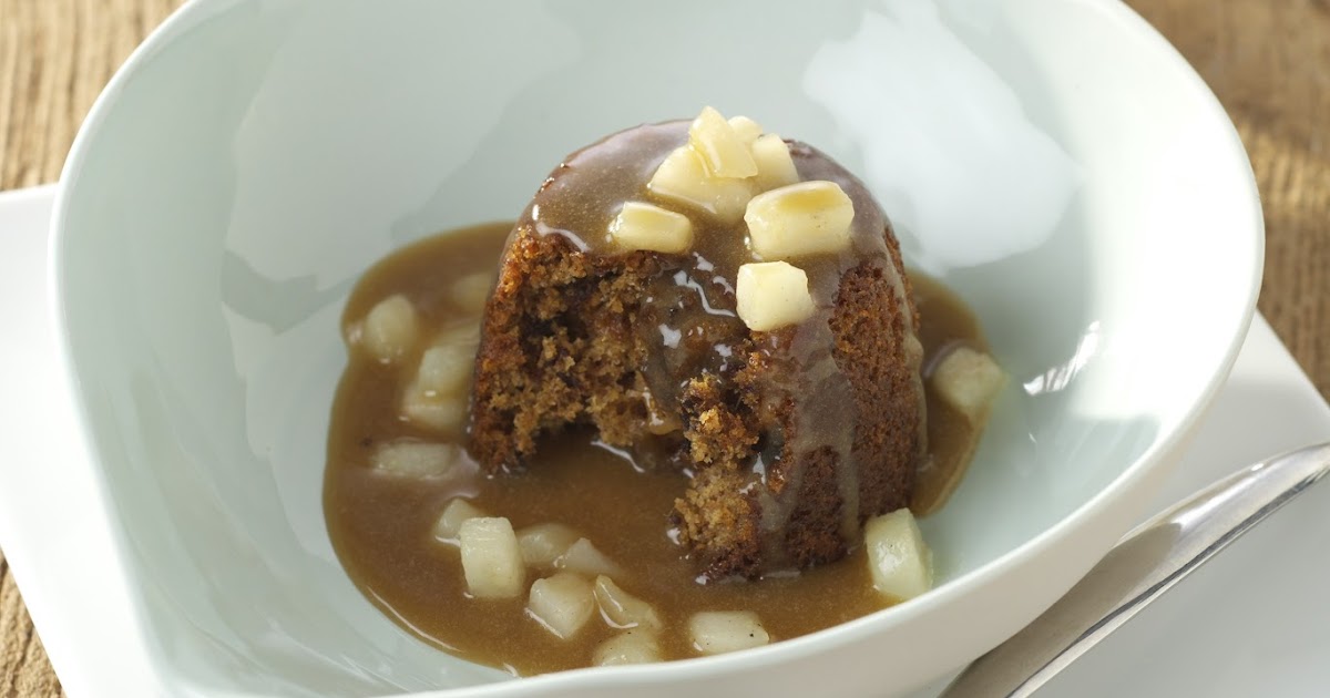 Sticky Ginger Puddings Recipe with Toffee Pear Sauce