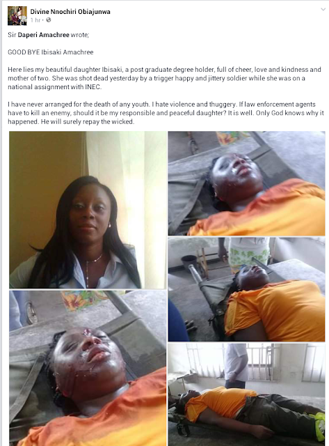 Graphic: Father of INEC staff killed during the elections in Rivers mourns her