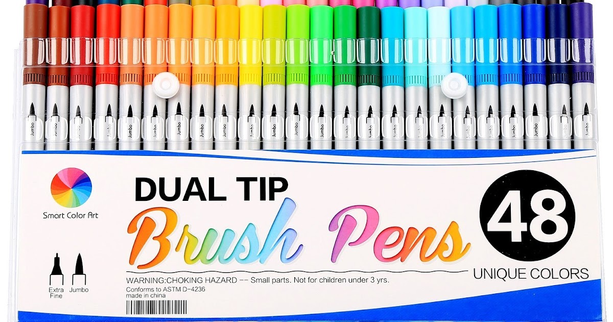 Рисунок фломастерами Dual Tip Brush Pens рисовать. Unique colors