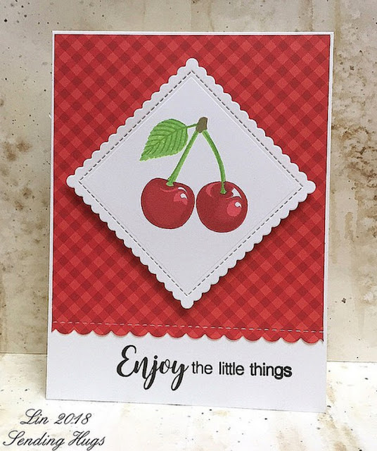 Sunny Studio Stamps: Berry Bliss Fancy Frames Customer Card Share by Lin Brandyberry