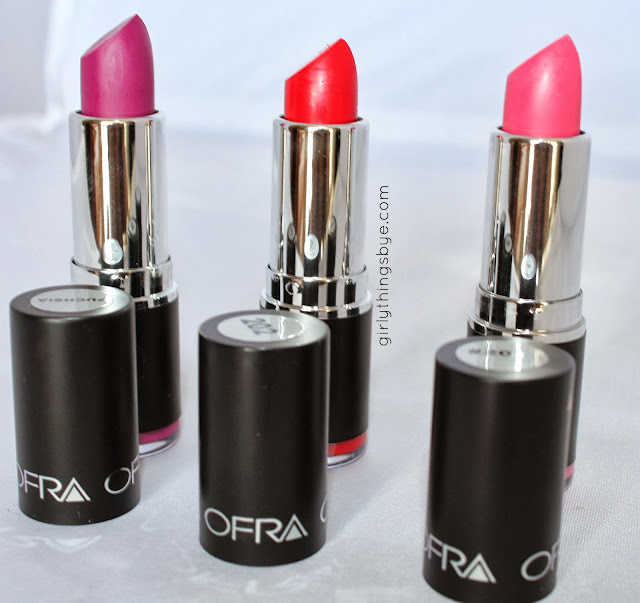 OFRA Cosmetics lipsticks, fuchsia, 201, 202, girly things by *e*, beauty, haul