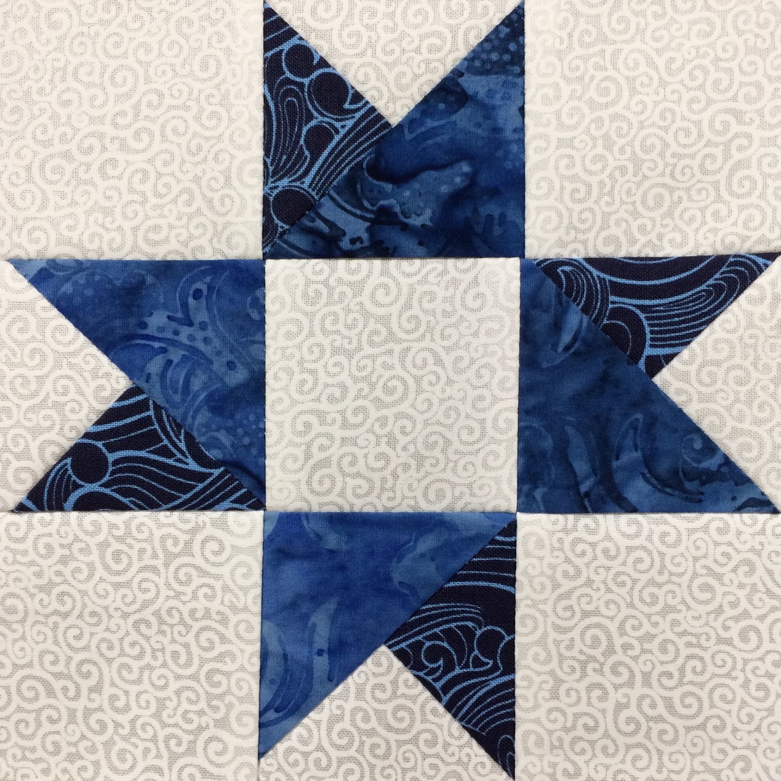 Hand Made Karma Blue & White Sampler Quilt Six Inch Blocks Complete