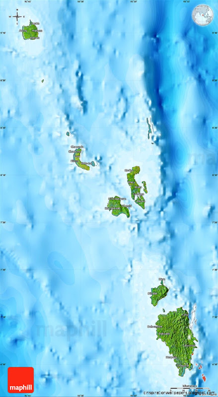 Satellite Map of Nicobar Islands political outside