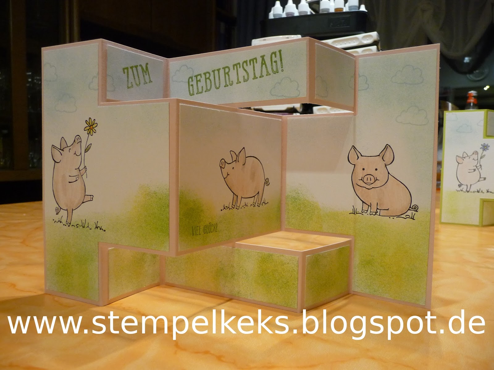Stempelkeks Glücksschweinchen zum Geburtstag