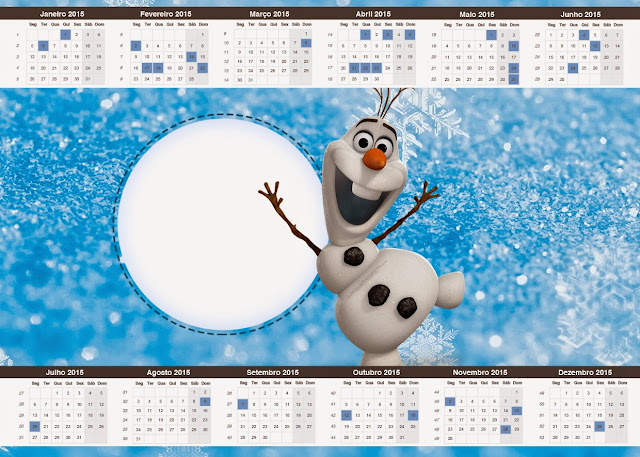 Olaf Free Printable Calendar 2015.