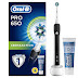 Oral-B Pro 650 Black Cross Action Electric Rechargeable Toothbrush and Toothpaste (UK 2-Pin Bathroom Plug)