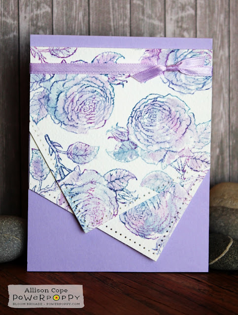 Lavener Roses by Allison Cope featuring "My English Rose" stamps from Power Poppy.