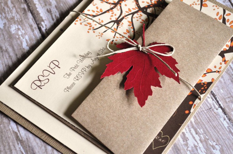 Fall Theme Wedding Invitation All About Wedding