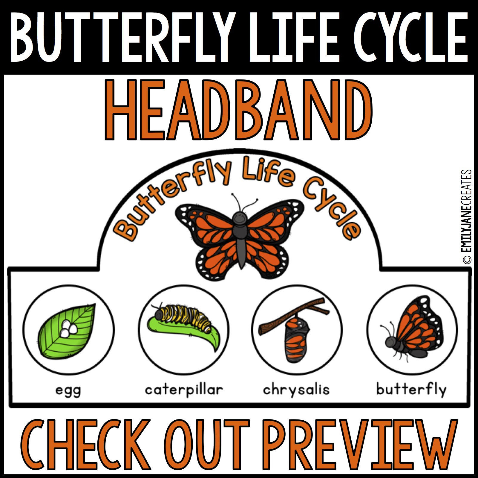 Emily Jane Creates BUTTERFLY LIFE CYCLE HEADBAND