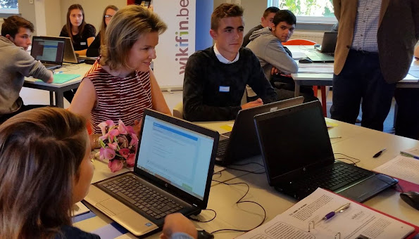 Queen Mathilde of Belgium visits Campus D'Hek in Landen 