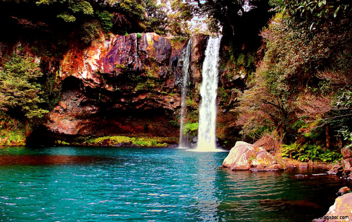 FileWaterfall on Jeju Island Korea   Wikimedia Commons