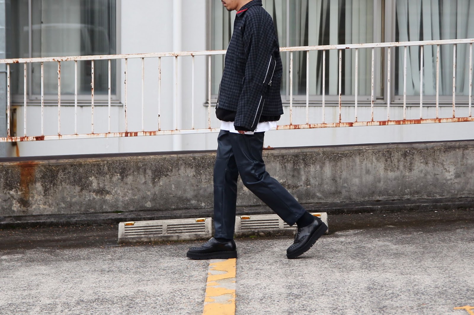 PHINGERIN / フィンガリン「ZIP RUN JACKET WOOL NAVY CHECK」 - input