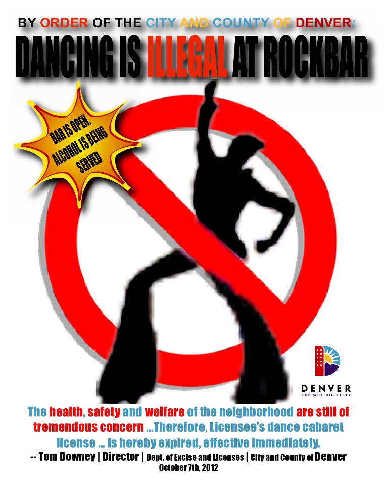 Colfax Avenue Dancing is Illegal at ROCKBAR??